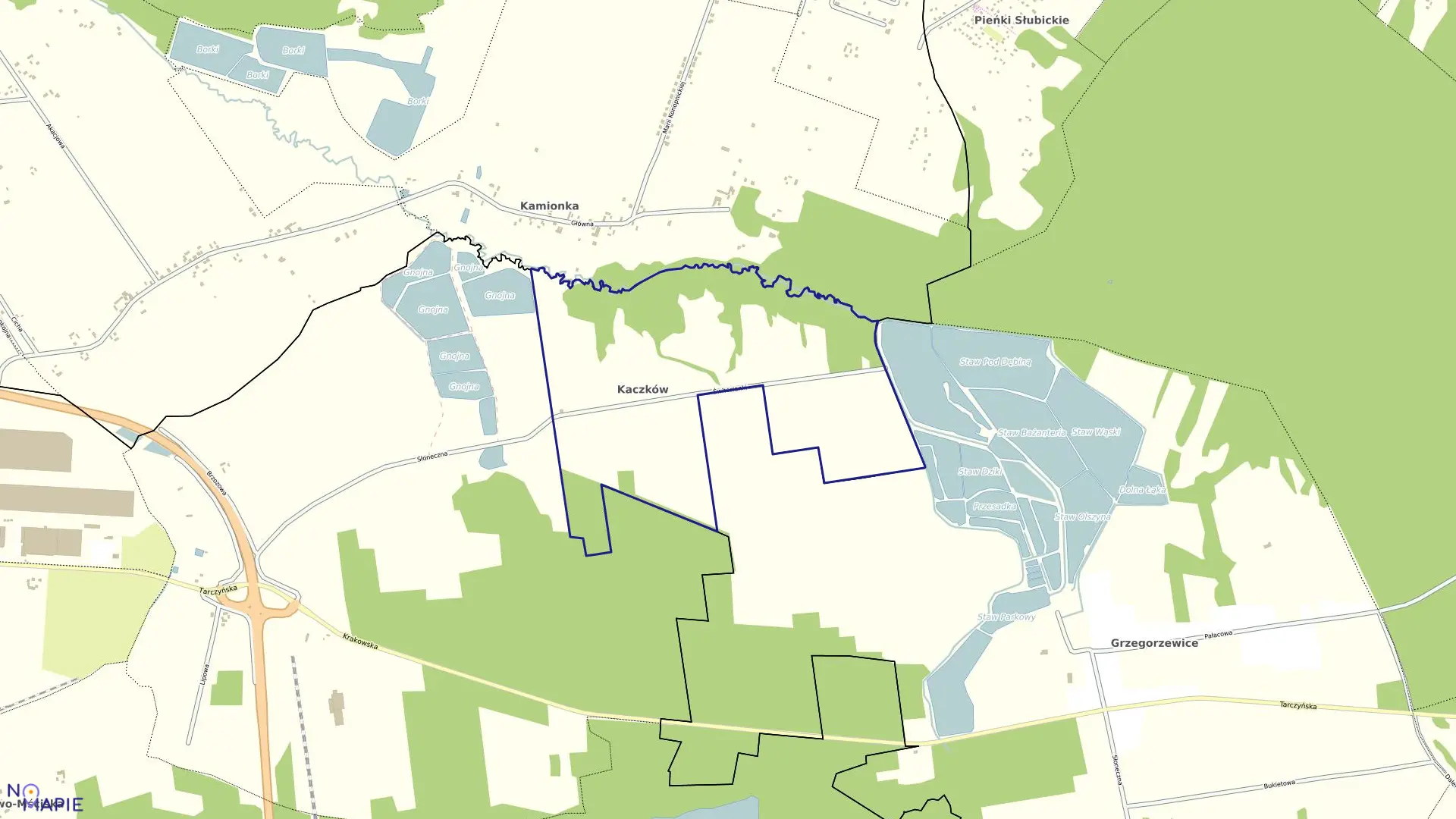 Mapa obrębu KACZKÓW w gminie Mszczonów