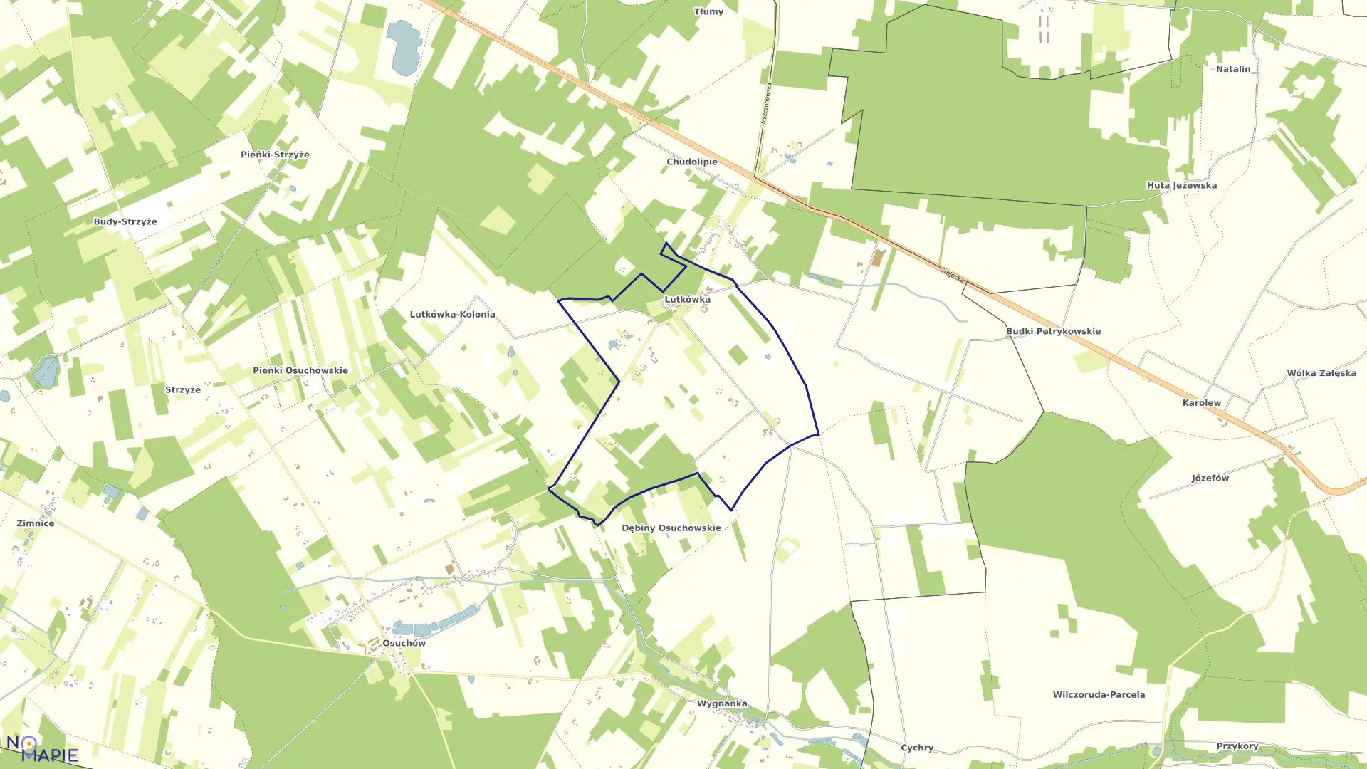 Mapa obrębu LUTKÓWKA w gminie Mszczonów