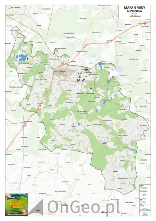 Mapa gminy Mszczonów